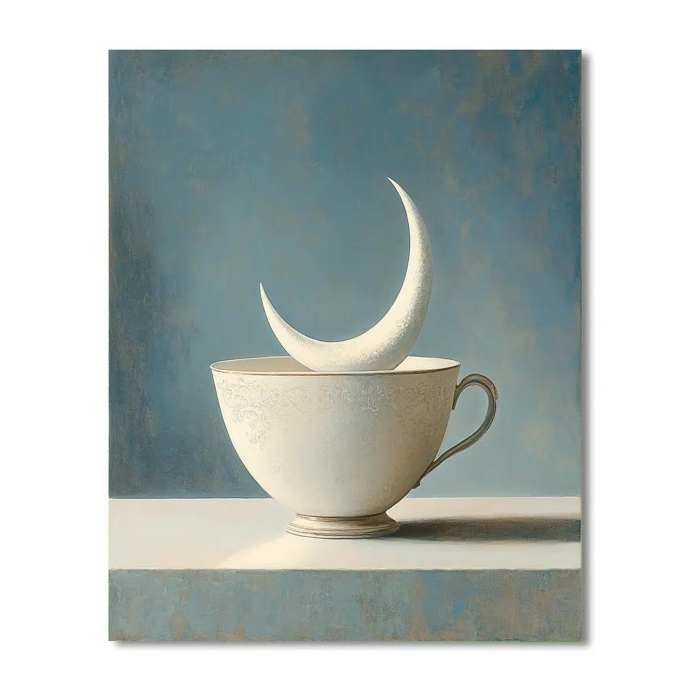 Rene Magritte Inspired Tea With The Moon Painting by numbers kit