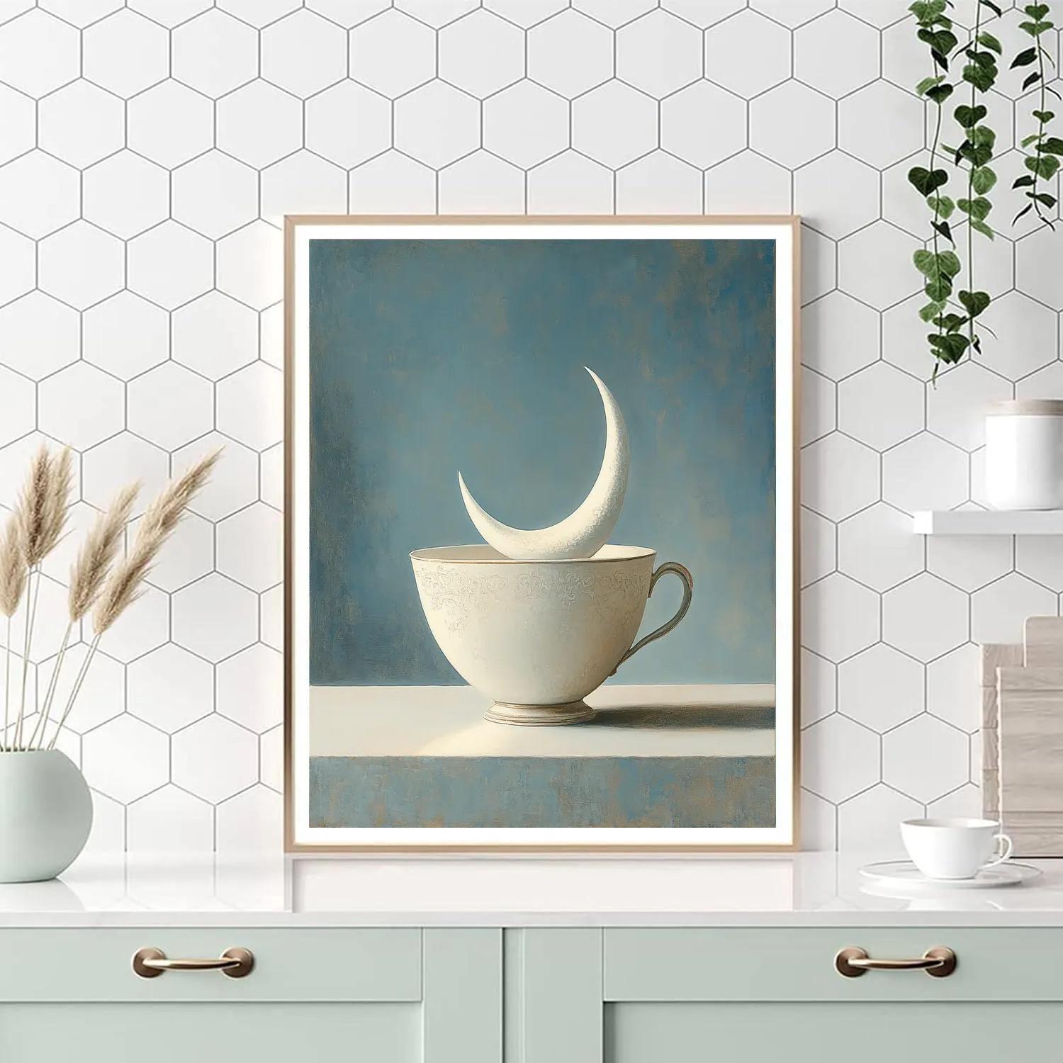 Rene Magritte Inspired Tea With The Moon Painting by numbers kit