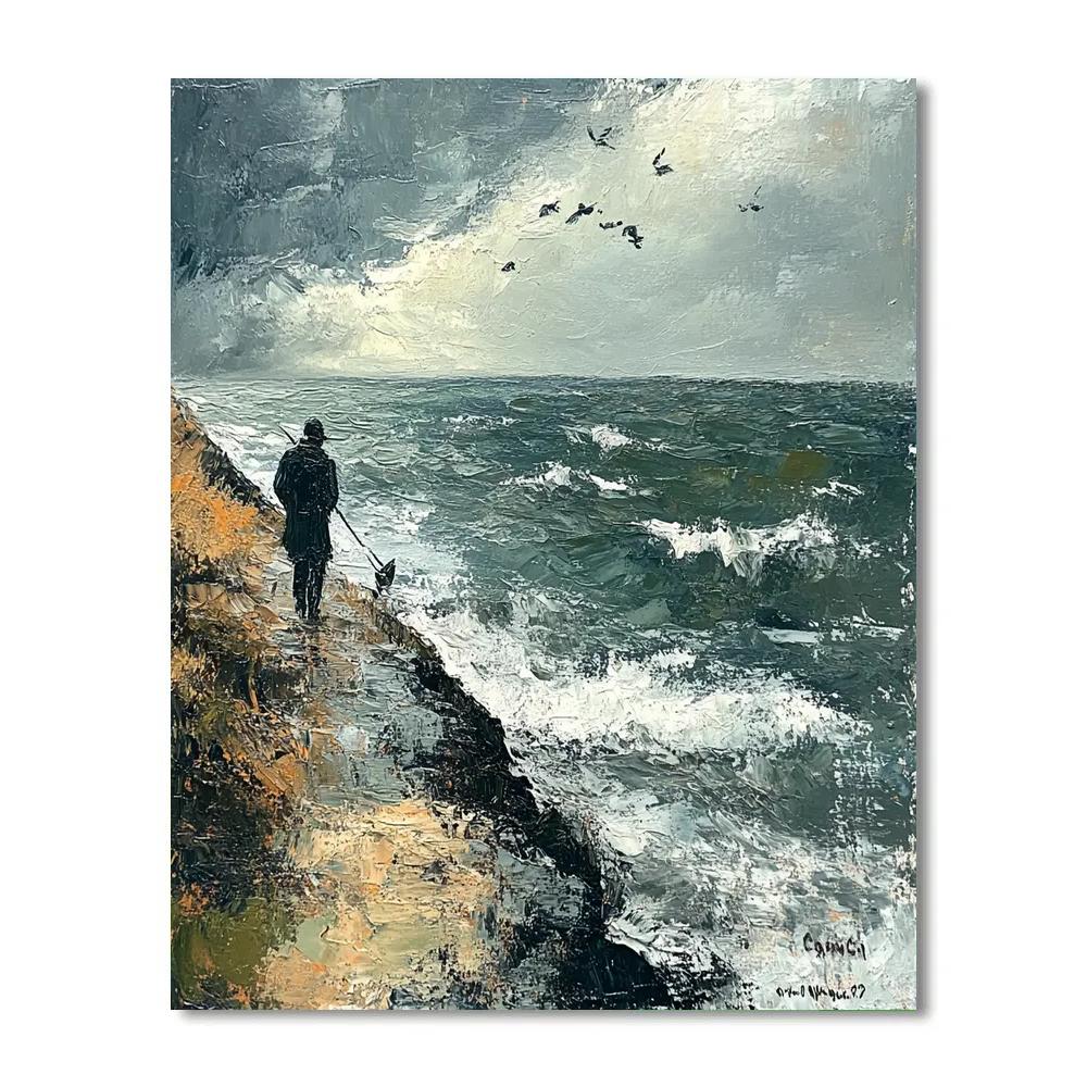 Winslow Homer Inspired Coastal Fisherman Paint by numbers art