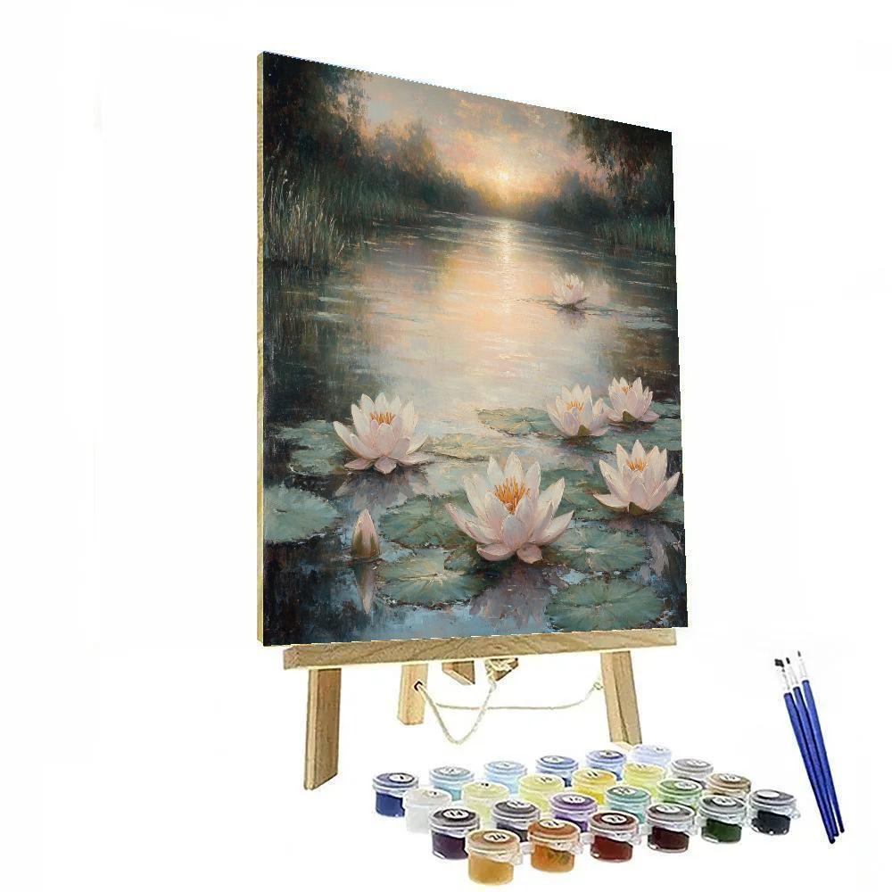 Monet Inspired Morning Garden Pond Paint by numbers art