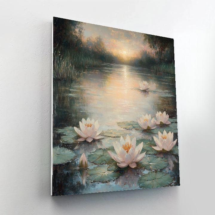 Monet Inspired Morning Garden Pond Paint by numbers art