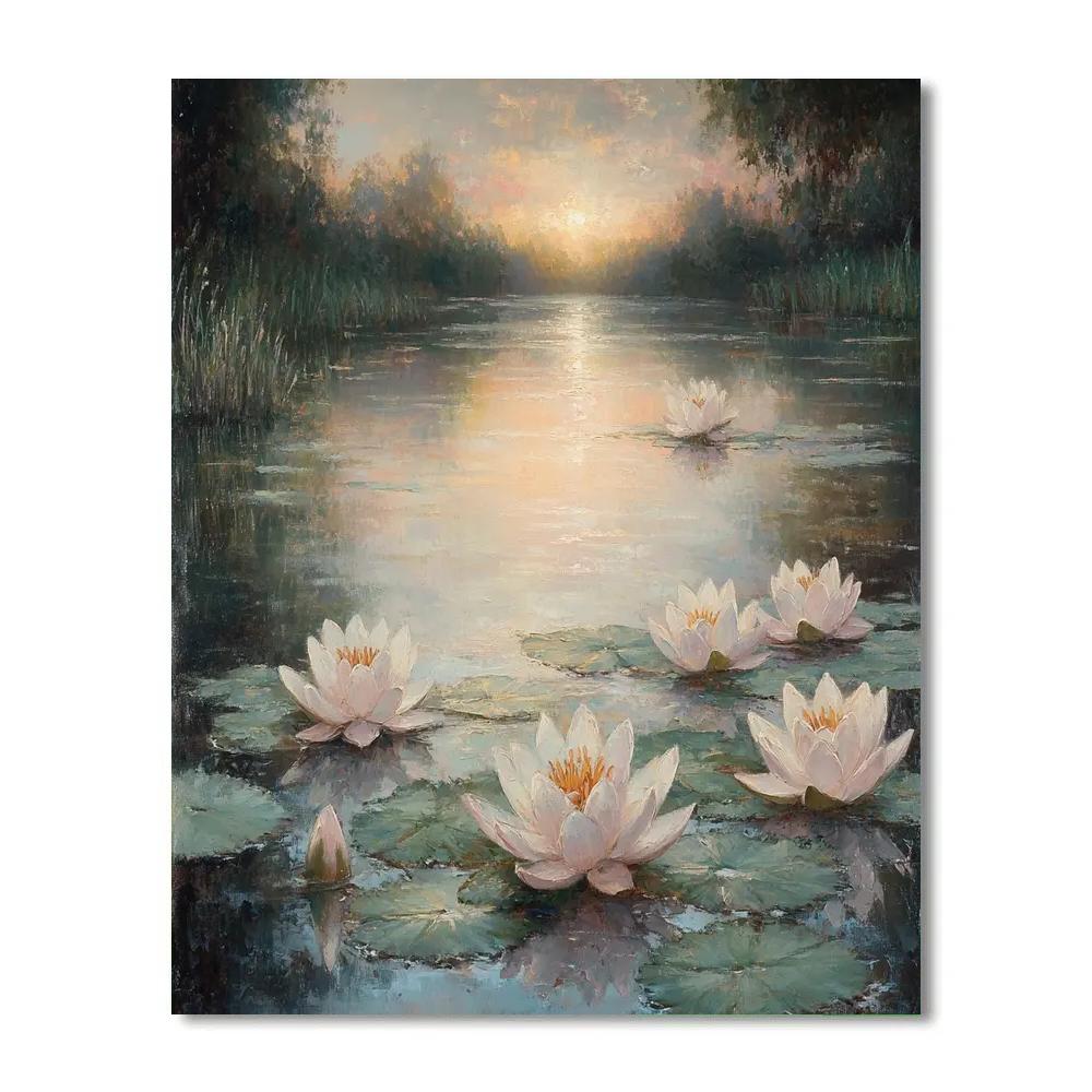 Monet Inspired Morning Garden Pond Paint by numbers art