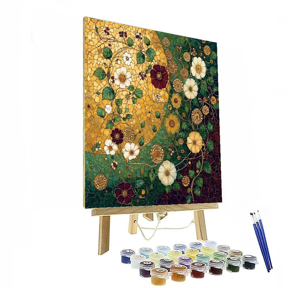 Gustav Klimt Inspired Golden Floral Dream Painting by numbers kit