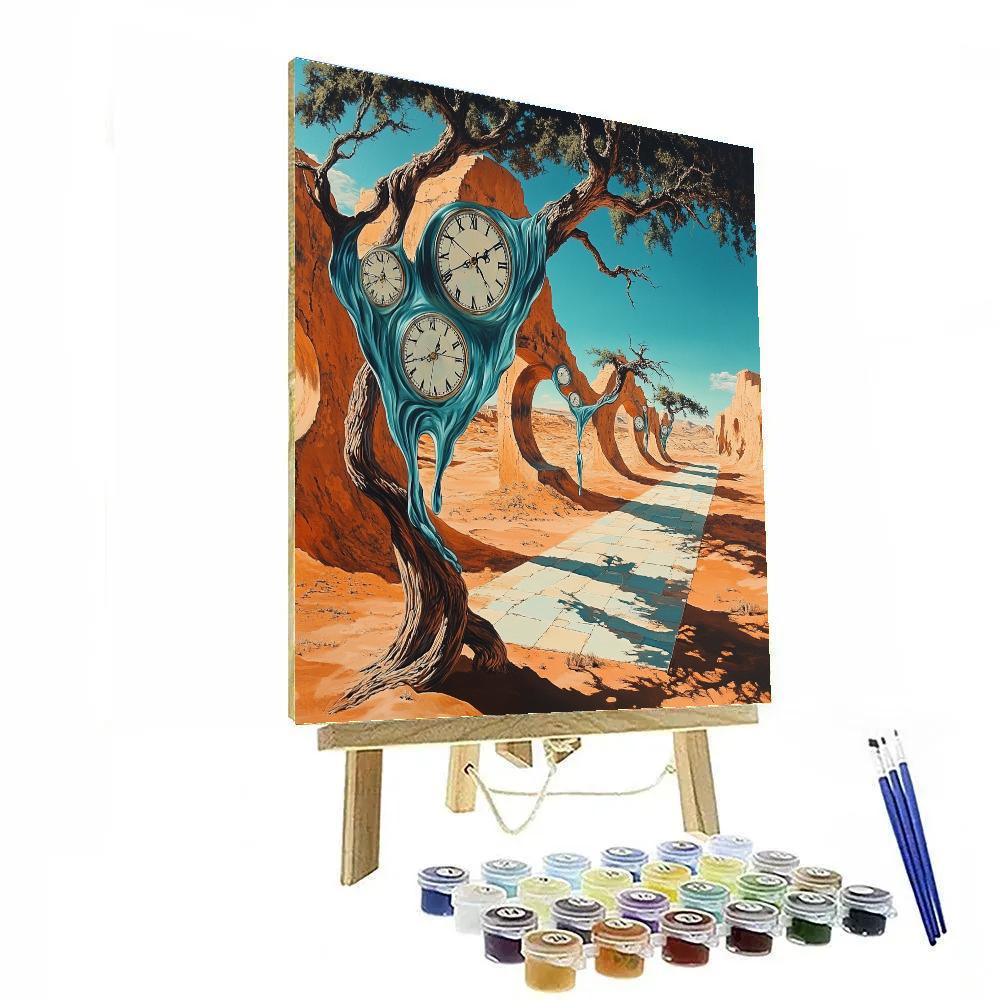Salvador Dali Inspired Surreal Desertscape Number painting