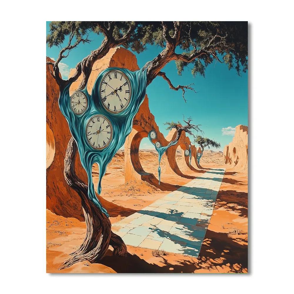 Salvador Dali Inspired Surreal Desertscape Number painting