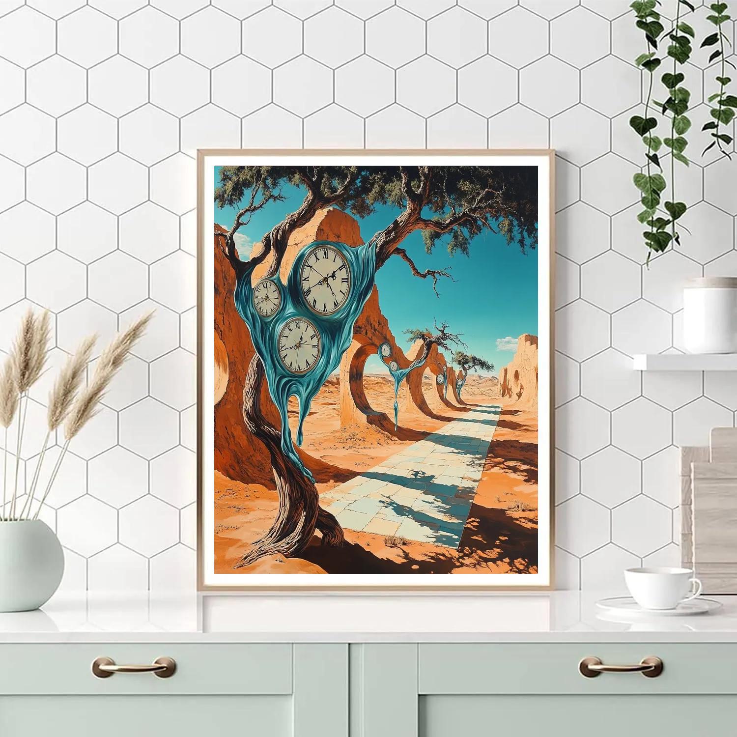 Salvador Dali Inspired Surreal Desertscape Number painting