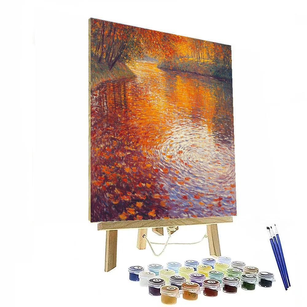 Claude Monet Inspired Autumn Riverside Paint by numbers art