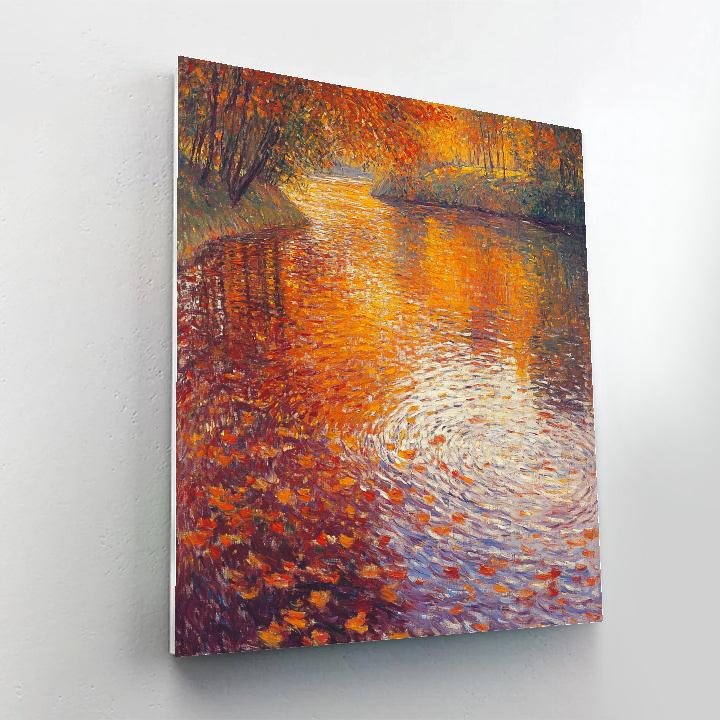 Claude Monet Inspired Autumn Riverside Paint by numbers art