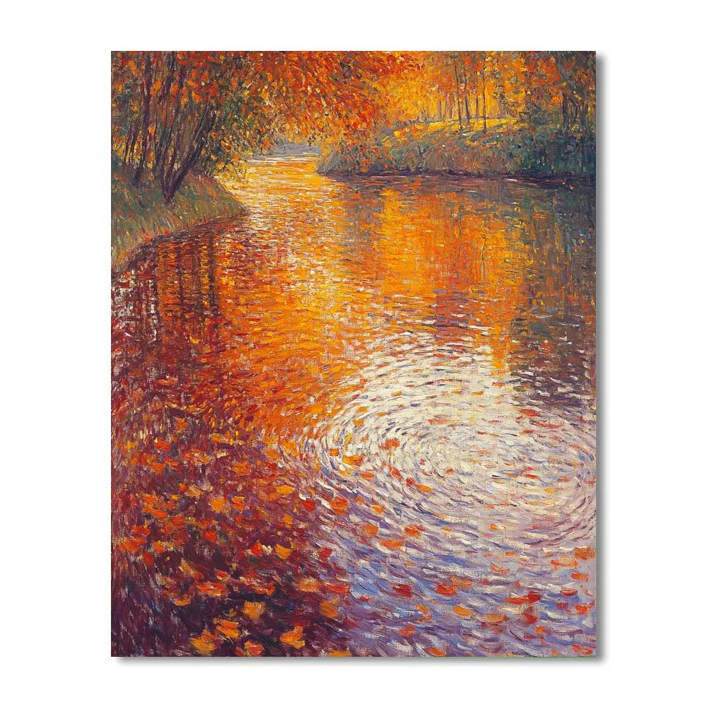 Claude Monet Inspired Autumn Riverside Paint by numbers art