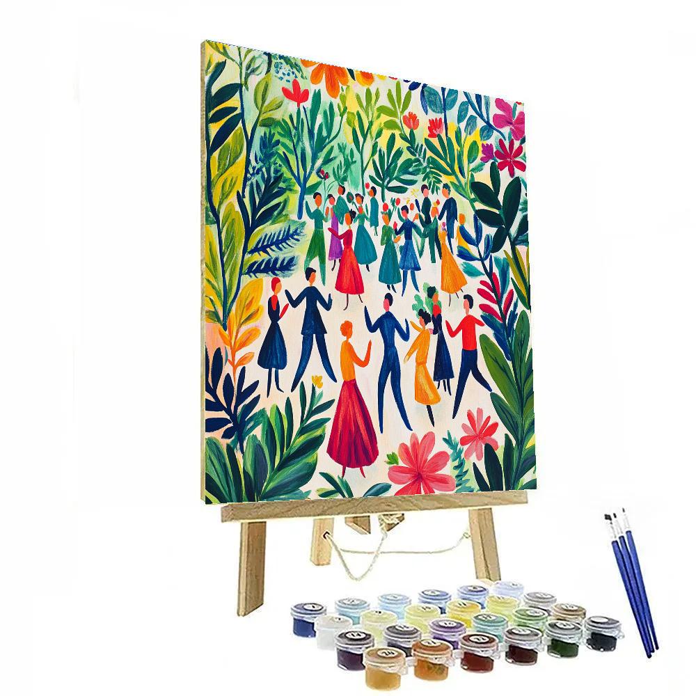 Henri Matisse Inspired Colorful Garden Party paint by color