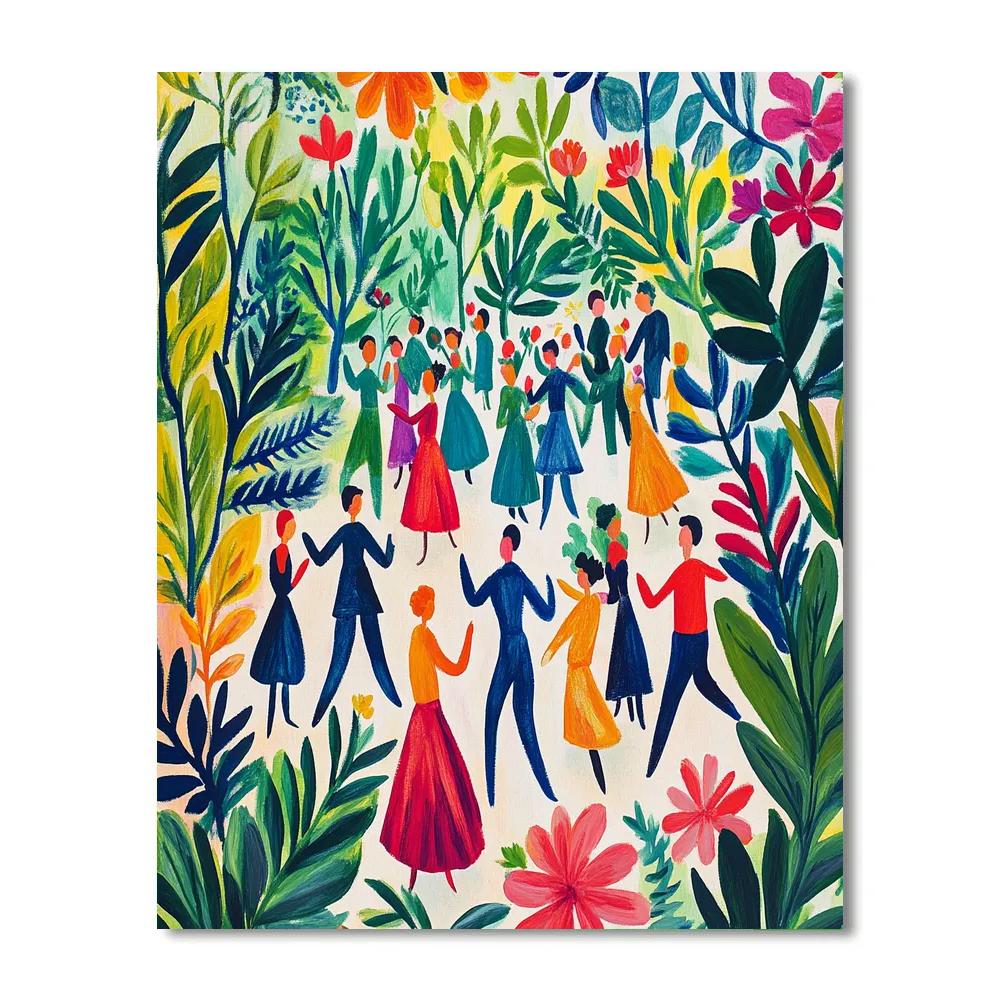 Henri Matisse Inspired Colorful Garden Party paint by color