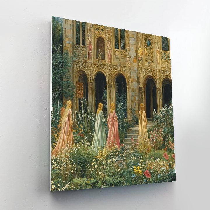 Edward Burne Jones Inspired Mythological Garden paint by color