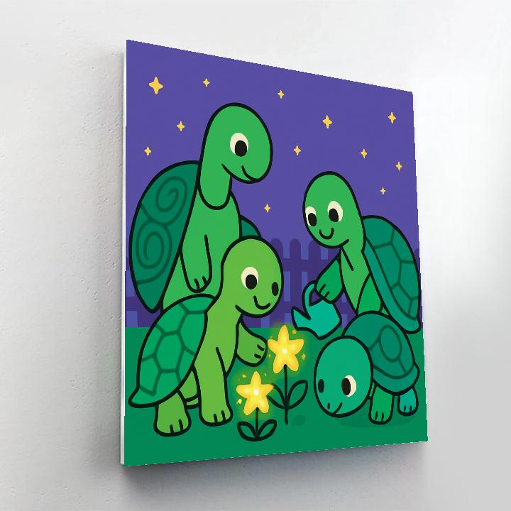 Galactic Garden Turtles Paint by numbers art