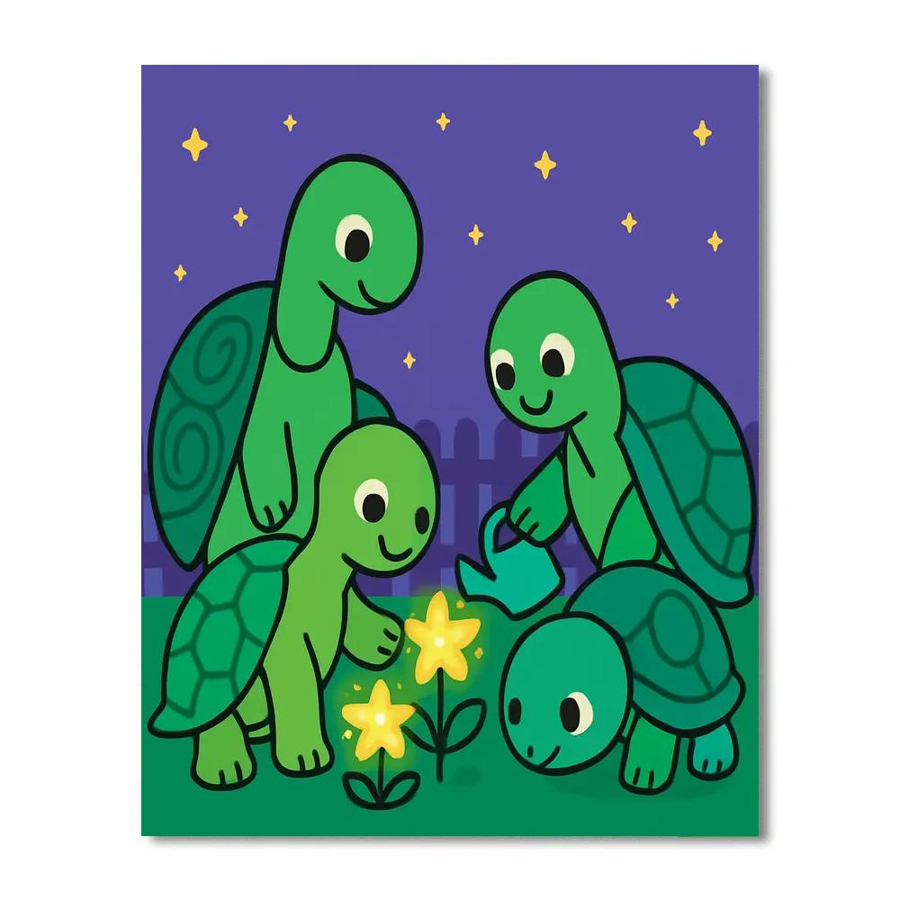 Galactic Garden Turtles Paint by numbers art