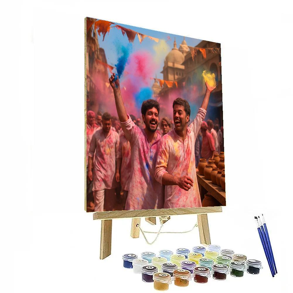 Holi Powder Streets Mathura paint by number