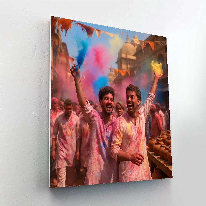 Holi Powder Streets Mathura paint by number