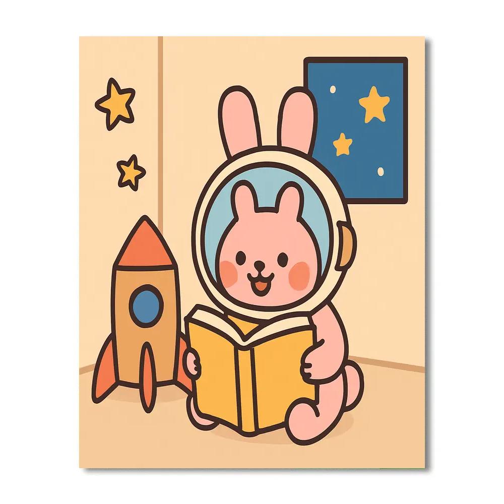 Rocket Rabbit Reading Club Paint by numbers art