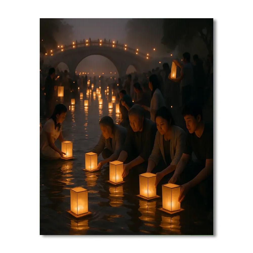 Yuanxiao Lantern River Festival DIY paint by numbers