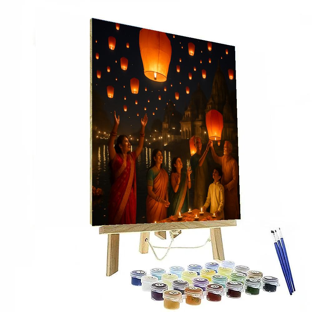 Diwali Festival Lantern Release Numbered painting kits