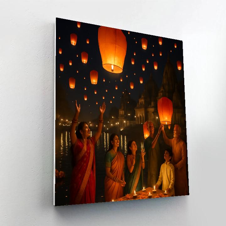 Diwali Festival Lantern Release Numbered painting kits