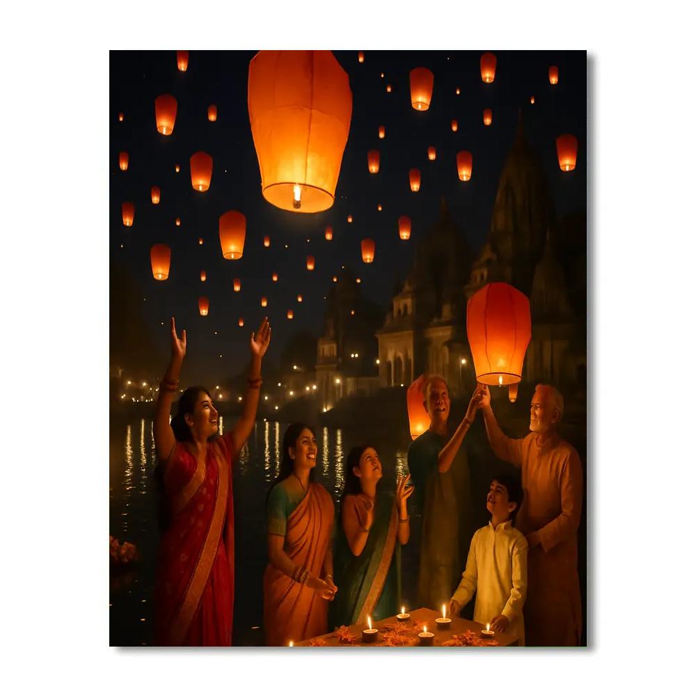 Diwali Festival Lantern Release Numbered painting kits