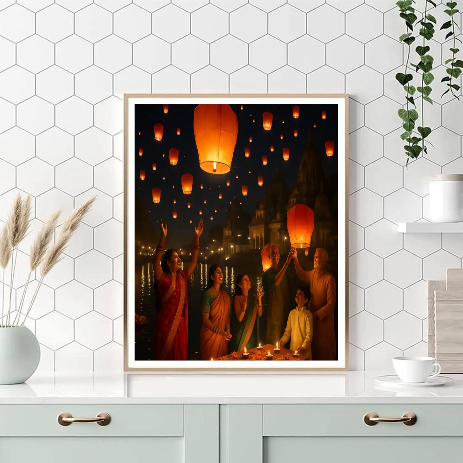 Diwali Festival Lantern Release Numbered painting kits