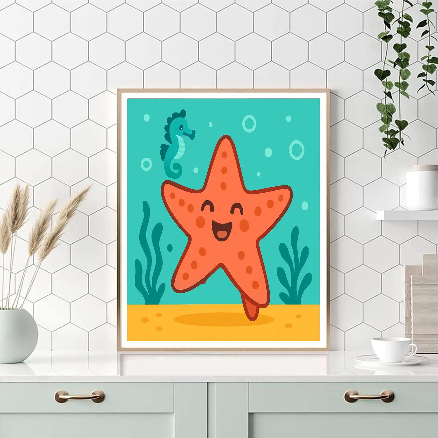 Underwater Starfish Circus paint by color