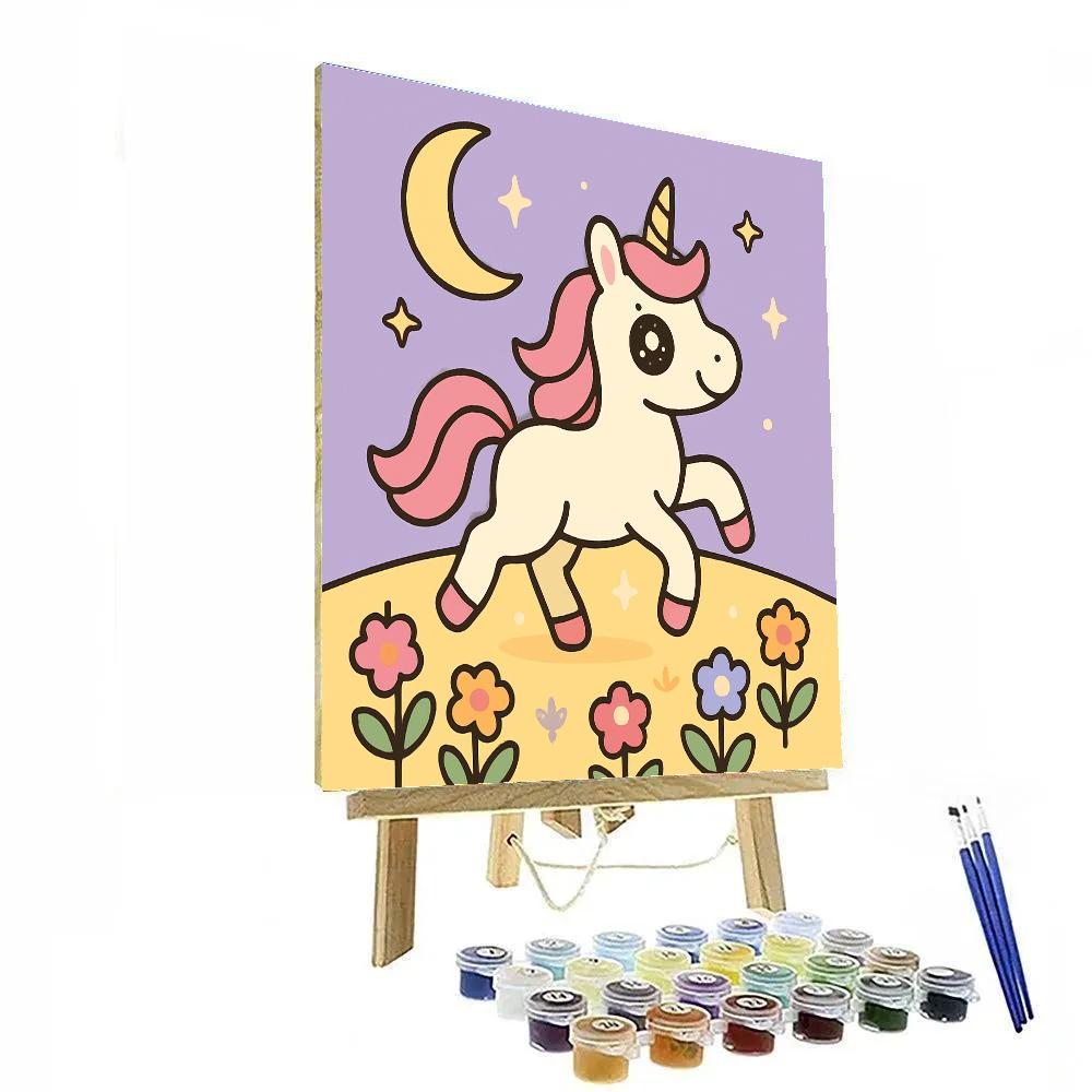 Moonlight Meadow Unicorn Paint by numbers art