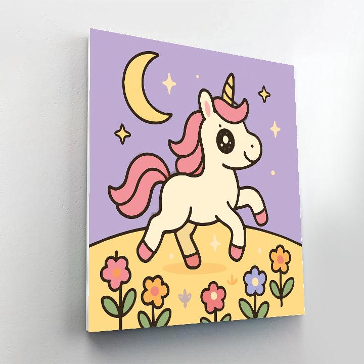 Moonlight Meadow Unicorn Paint by numbers art