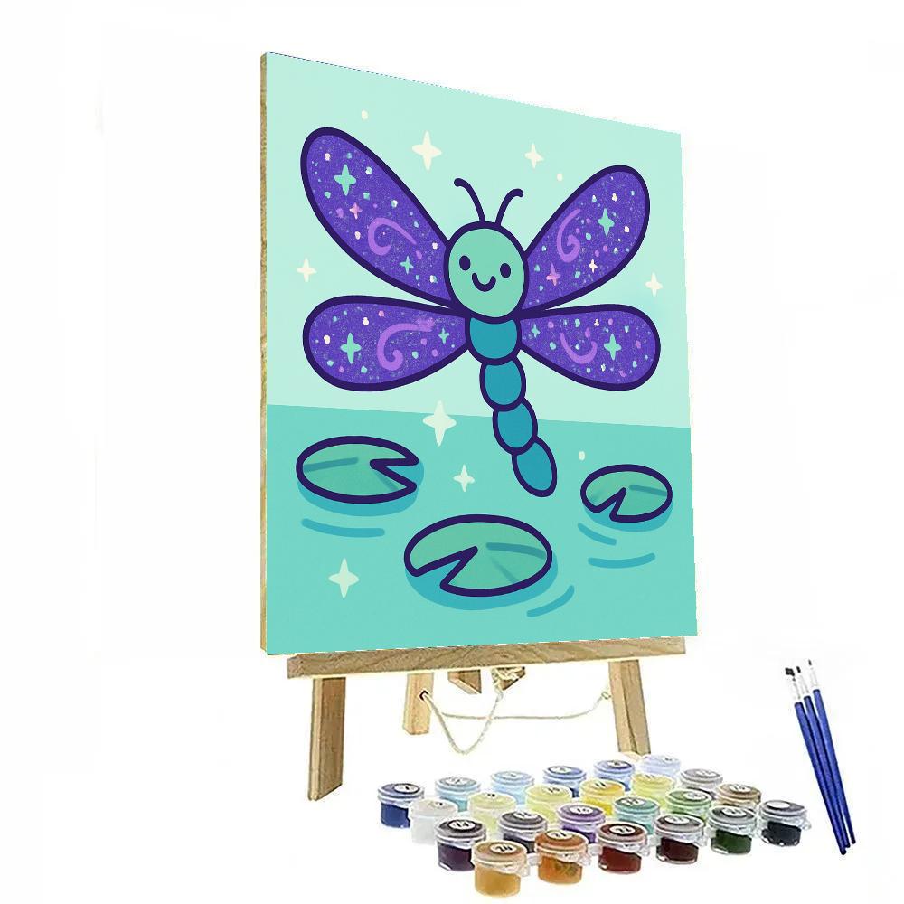 Galaxy Garden Dragonfly Number painting