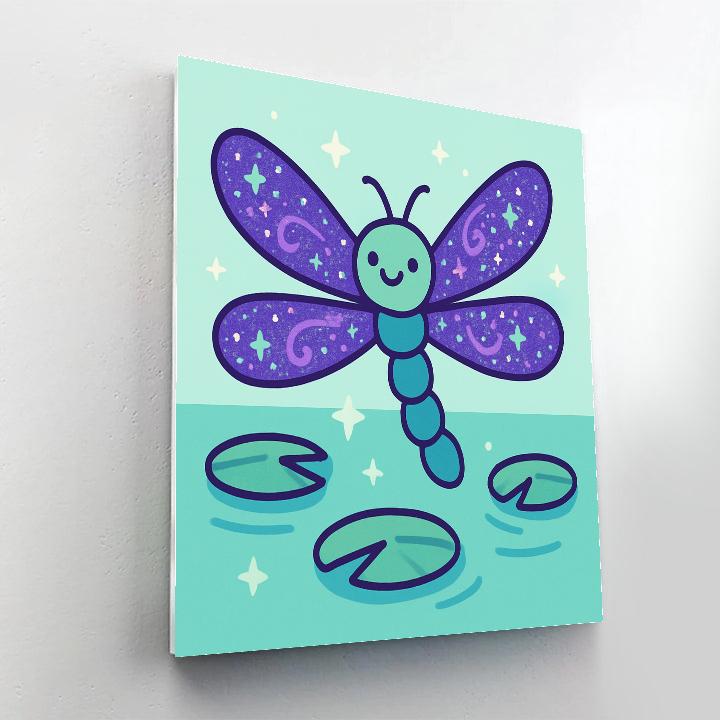 Galaxy Garden Dragonfly Number painting