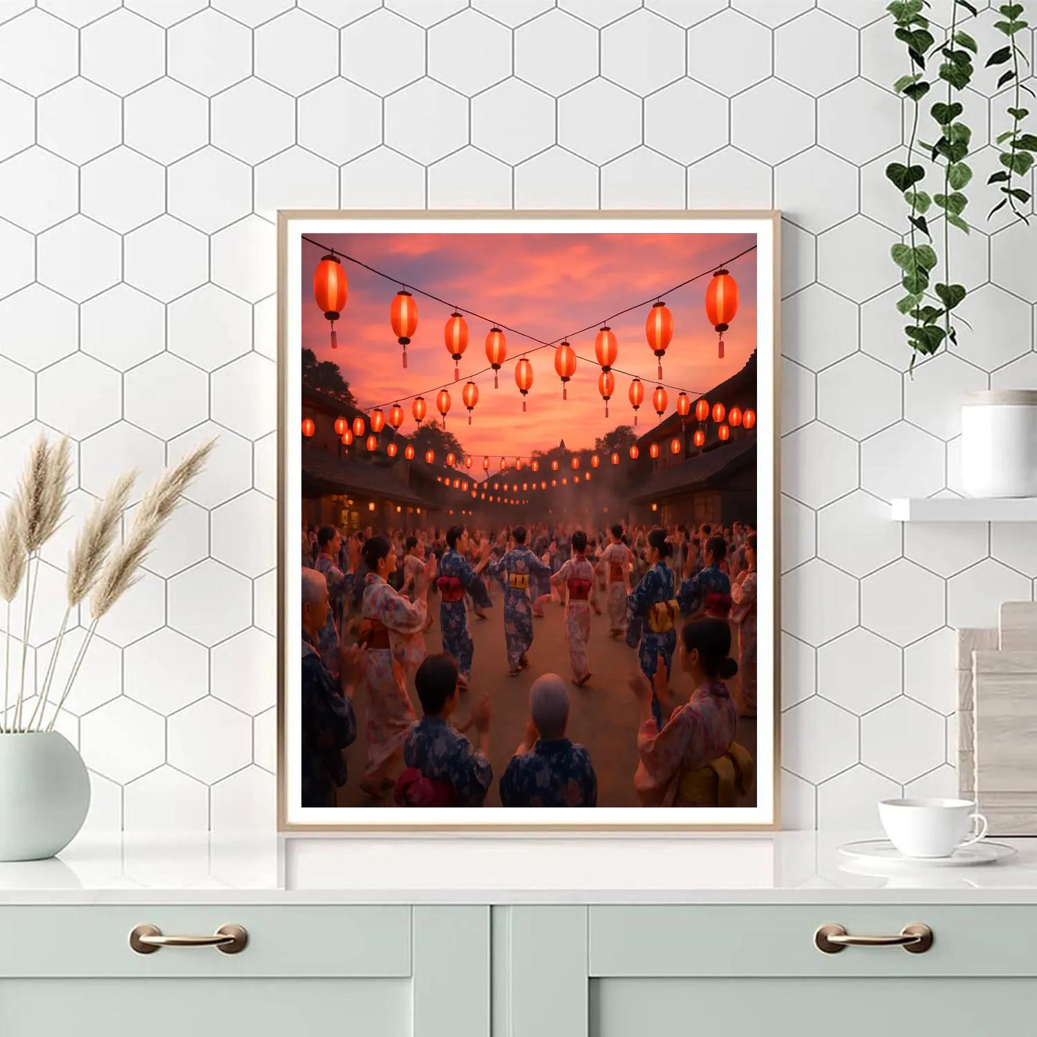 Obon Festival Dance Circle In Japan Paint by numbers kits