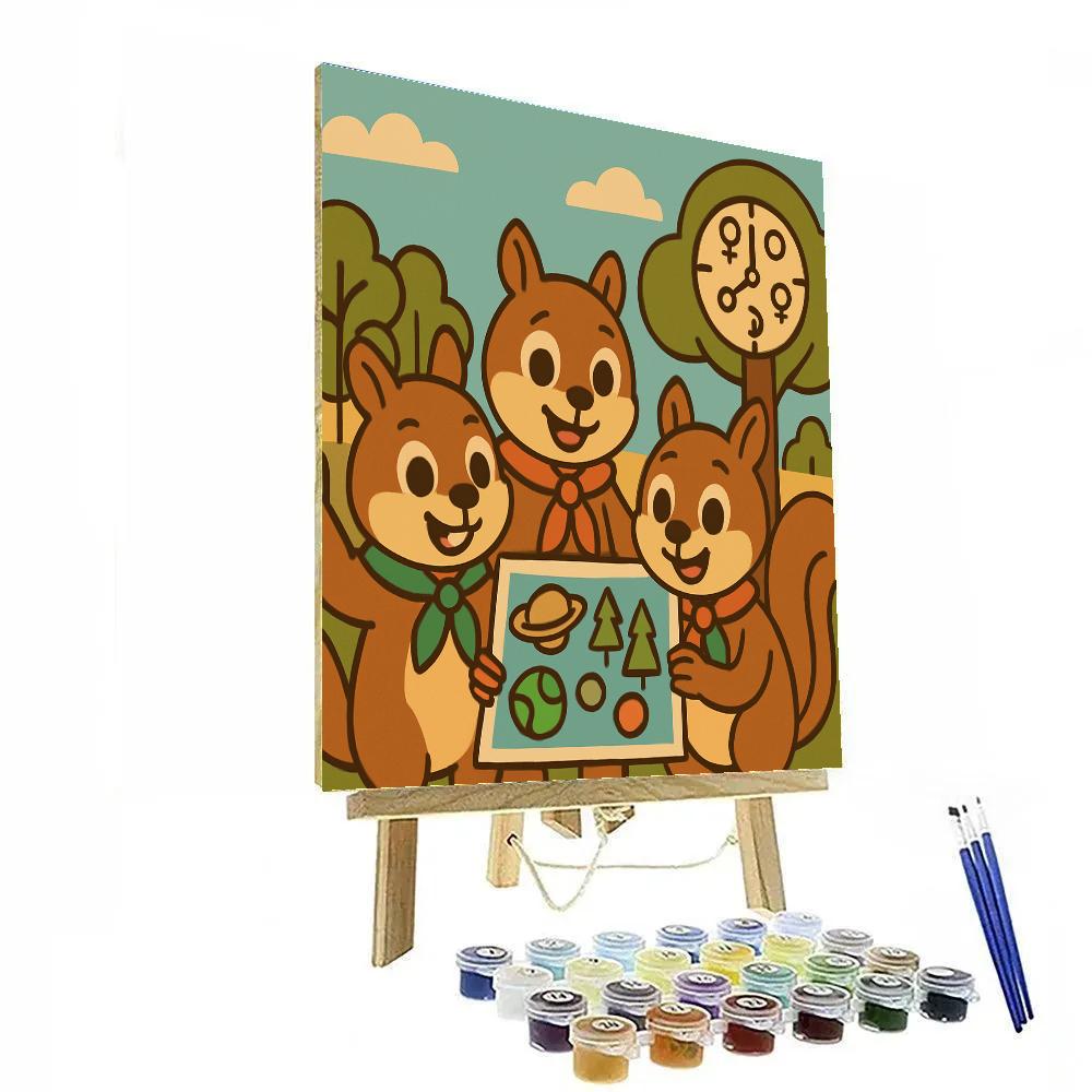 Time Travel Squirrel Scouts paint by color