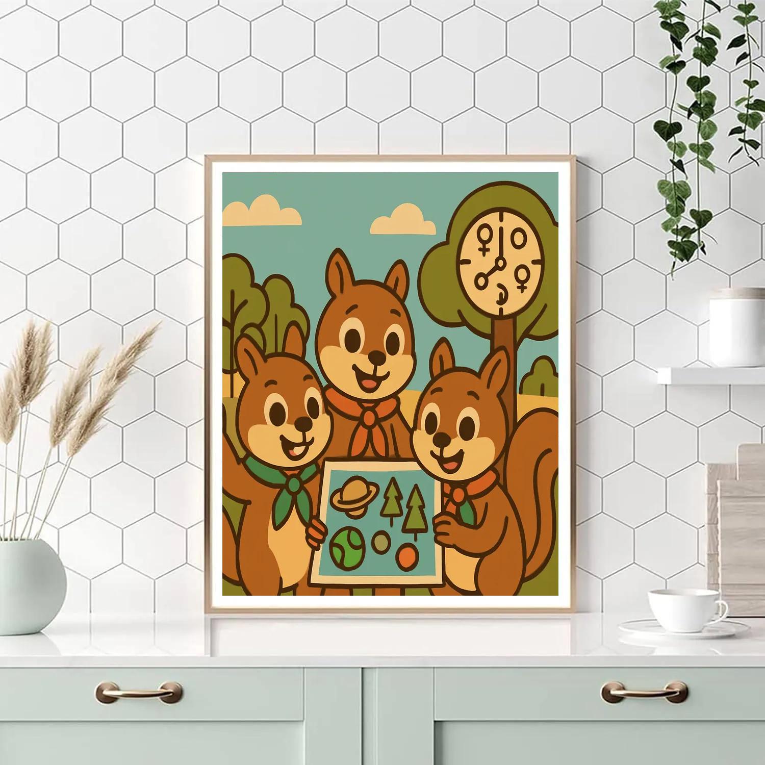 Time Travel Squirrel Scouts paint by color