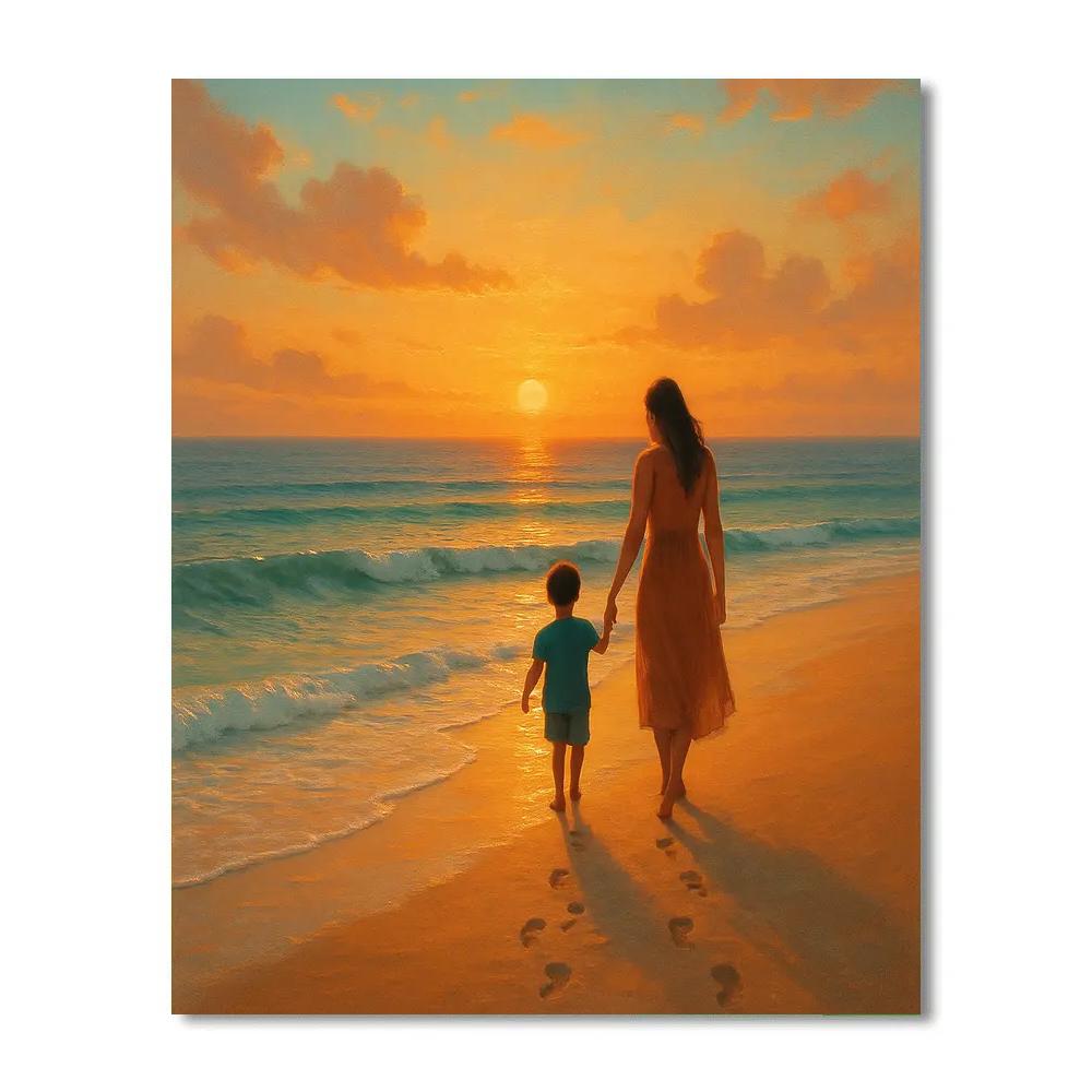 Sunset Seaside Stroll Numbered painting kits