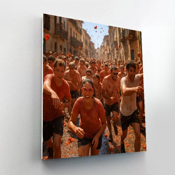 La Tomatina Festival Tomato Fight painting number kit