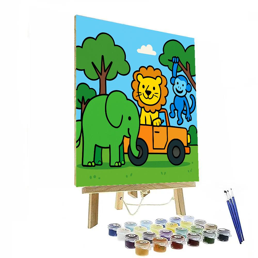 Happy Jungle Safari Adventure paint by numbers