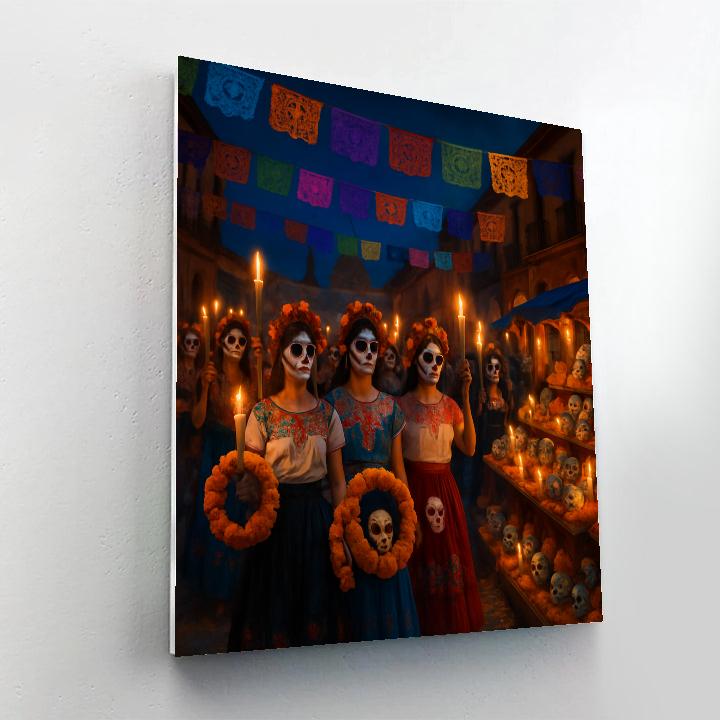 Dia De Los Muertos Street Celebration Paint by numbers kits