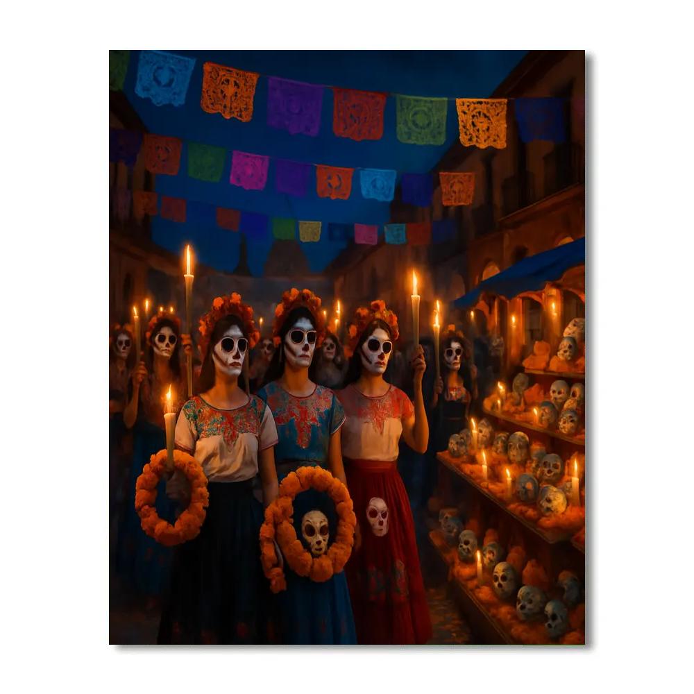 Dia De Los Muertos Street Celebration Paint by numbers kits