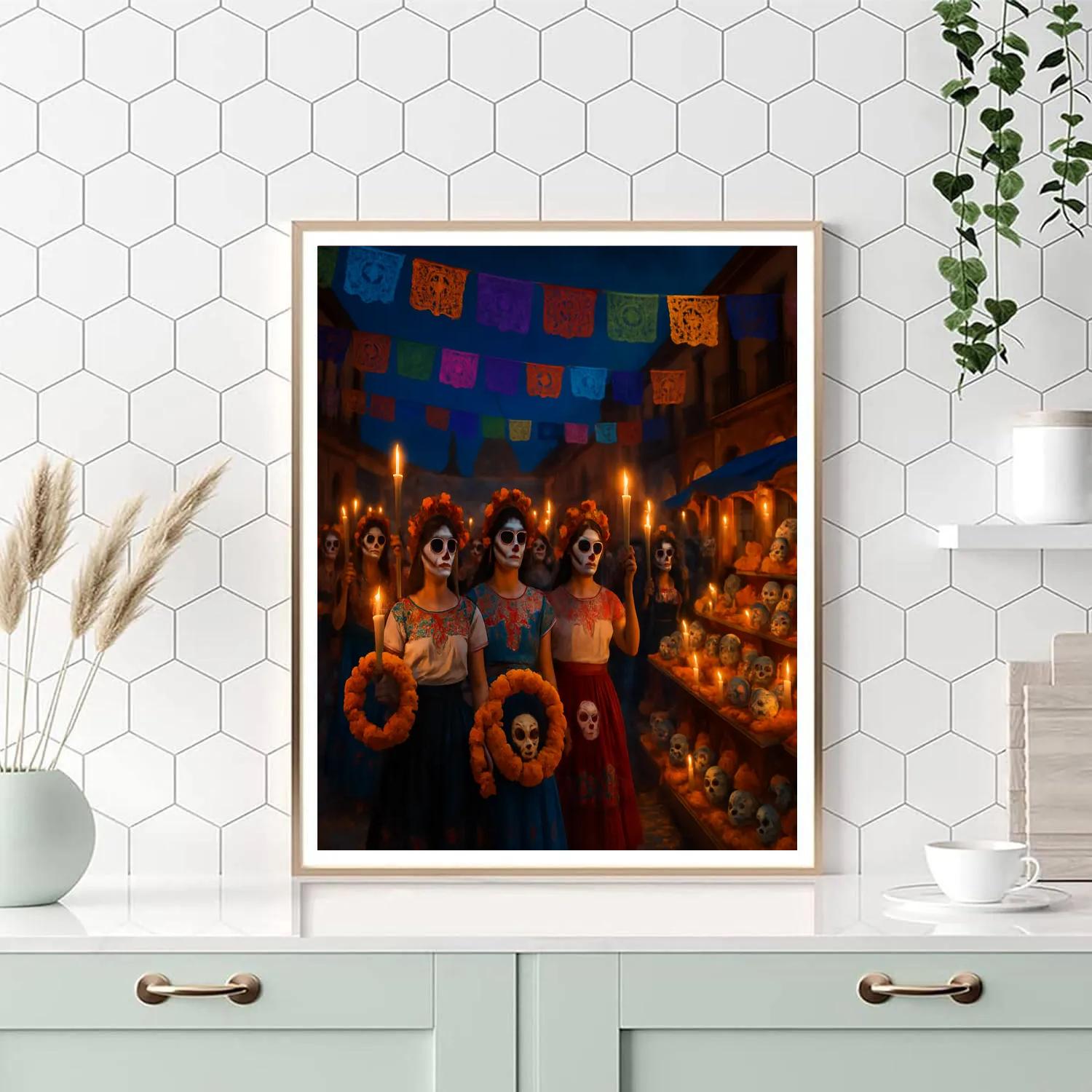 Dia De Los Muertos Street Celebration Paint by numbers kits