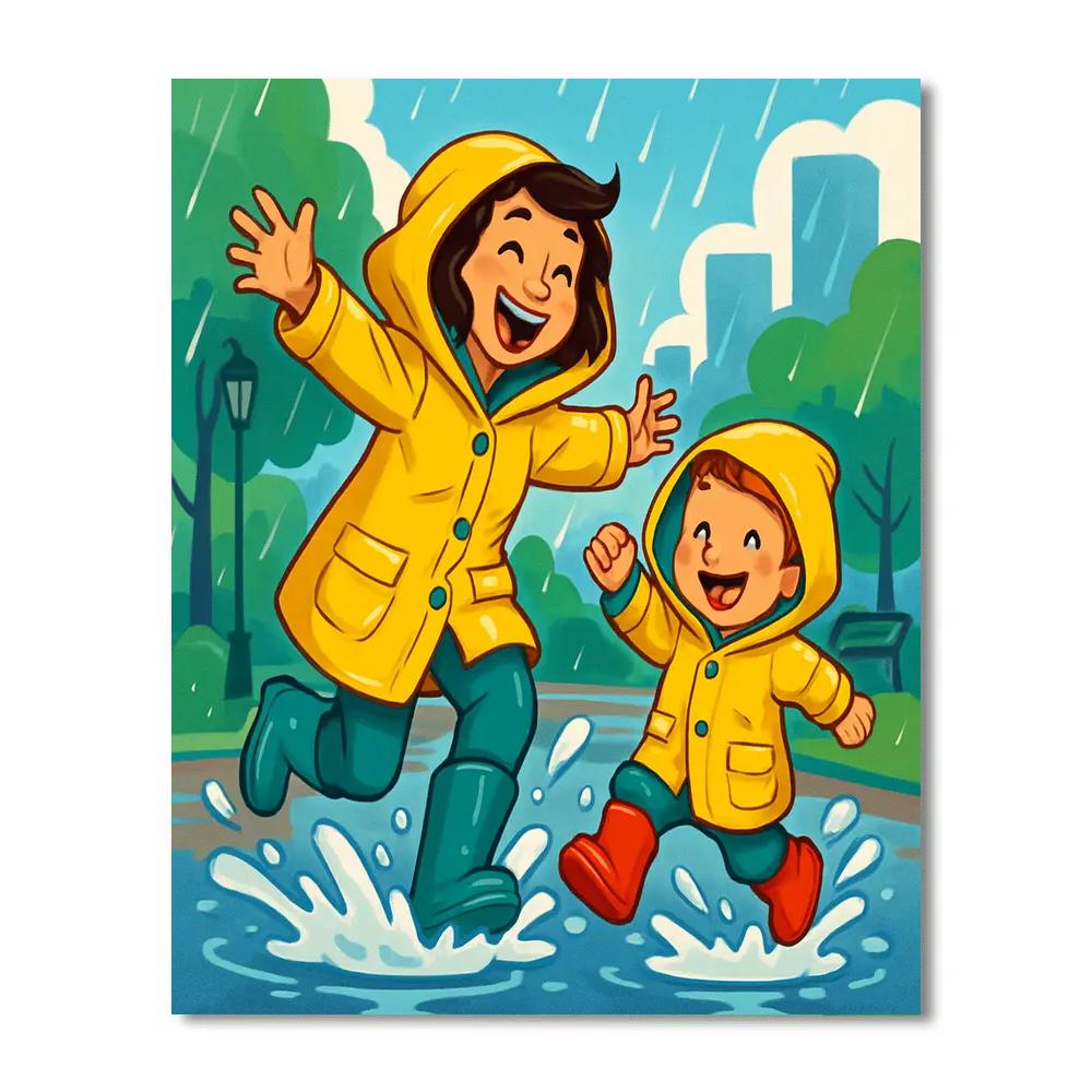 Raincoat Dance Numbered painting kits