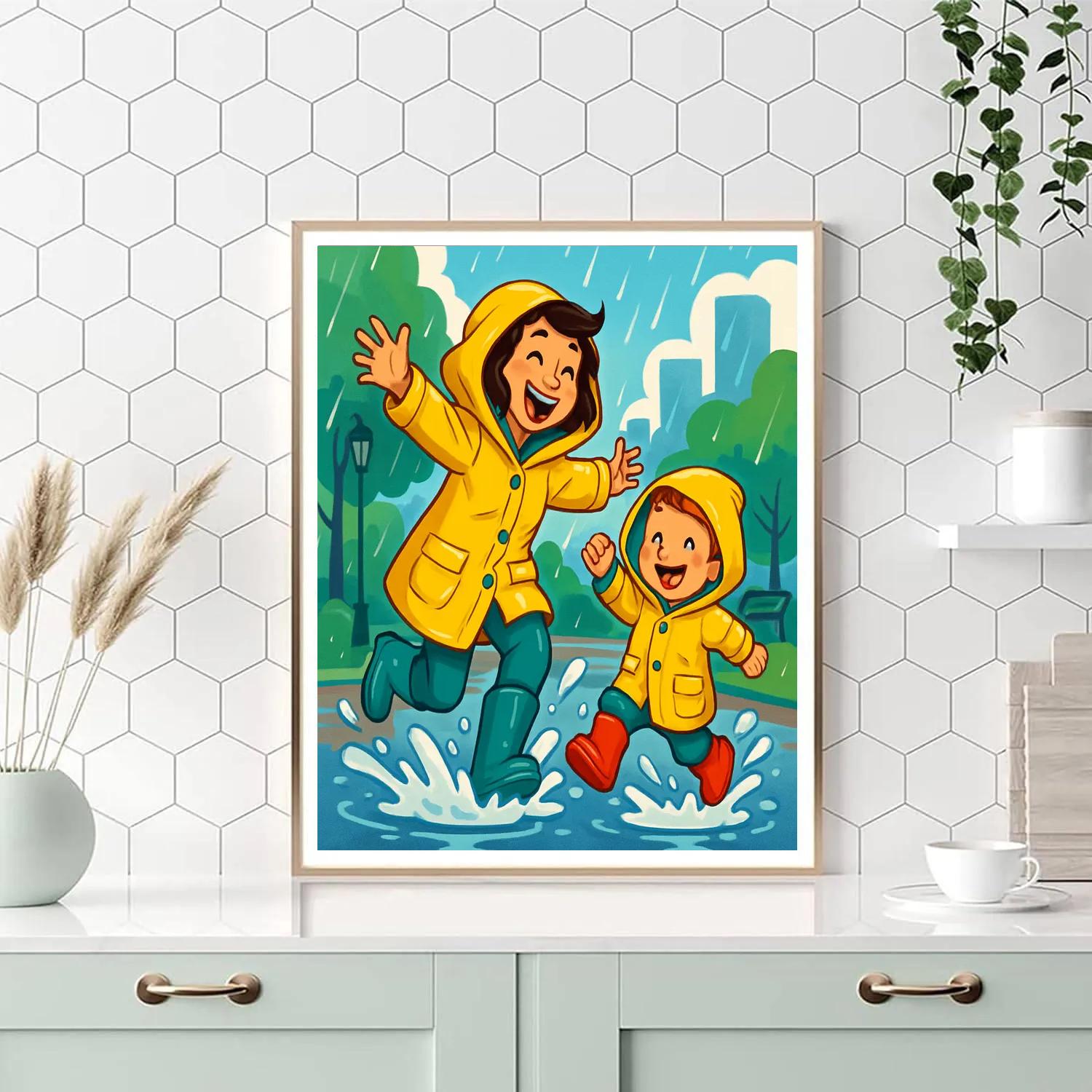 Raincoat Dance Numbered painting kits