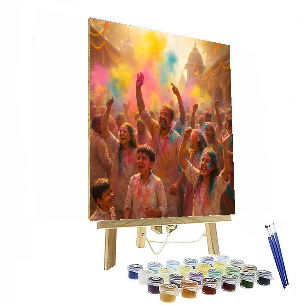 Holi Festival Of Colors In Vrindavan Painting by numbers kit