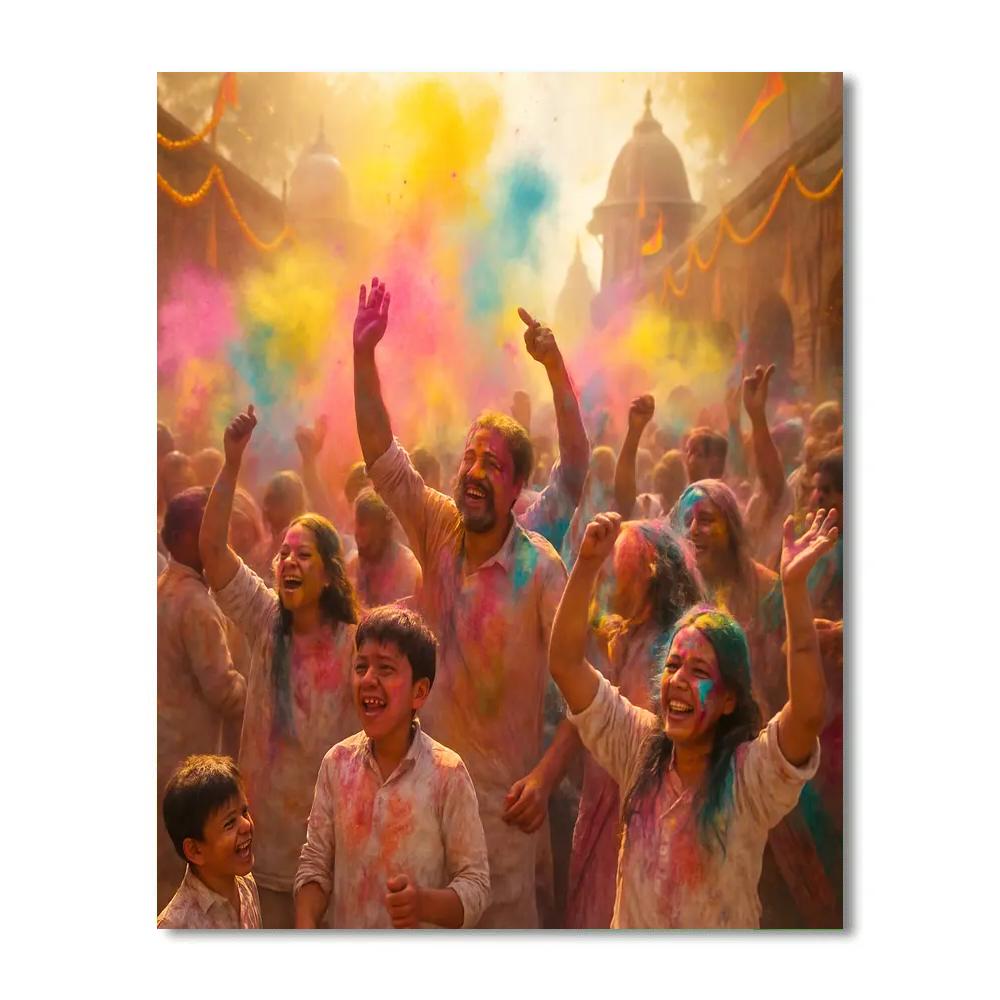 Holi Festival Of Colors In Vrindavan Painting by numbers kit