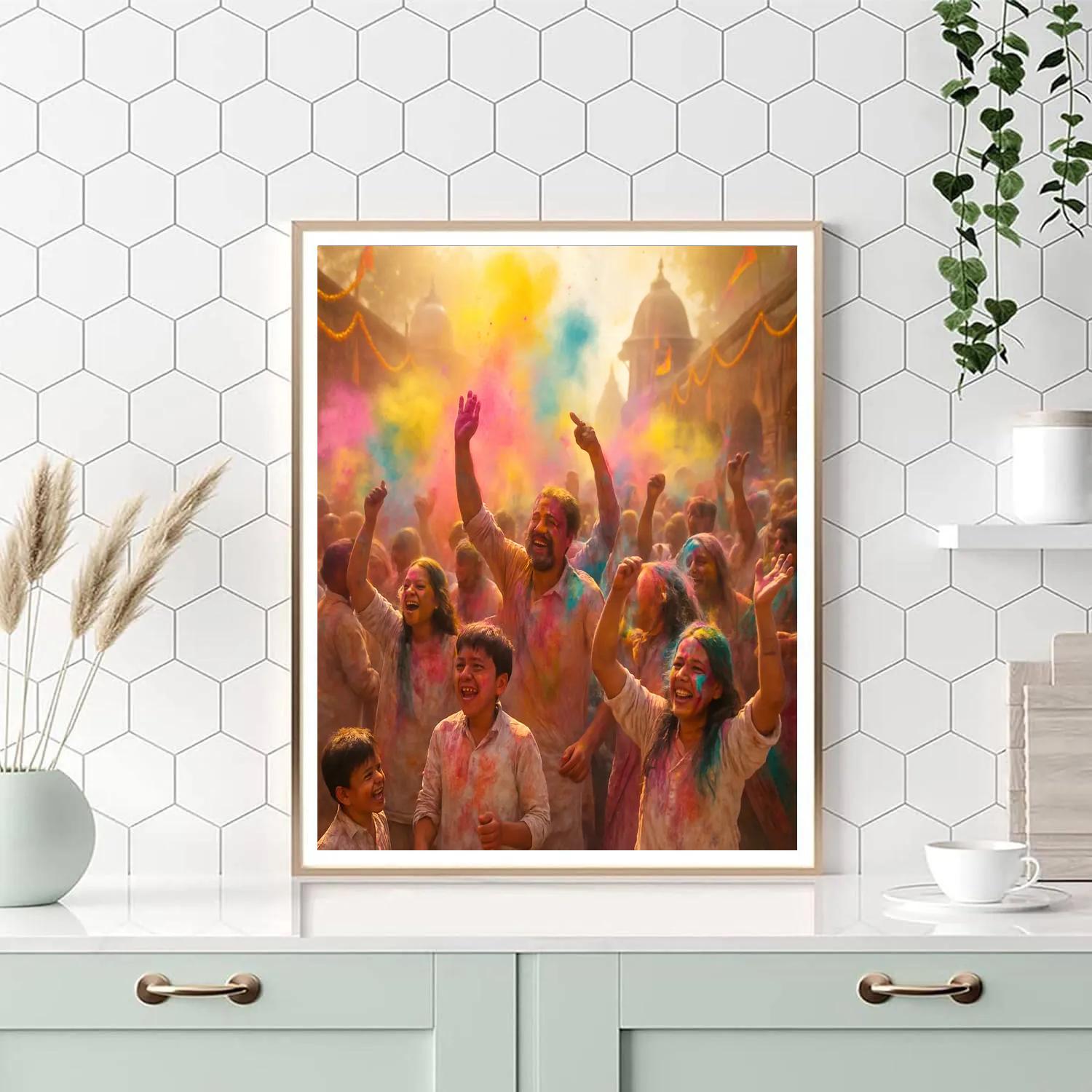 Holi Festival Of Colors In Vrindavan Painting by numbers kit