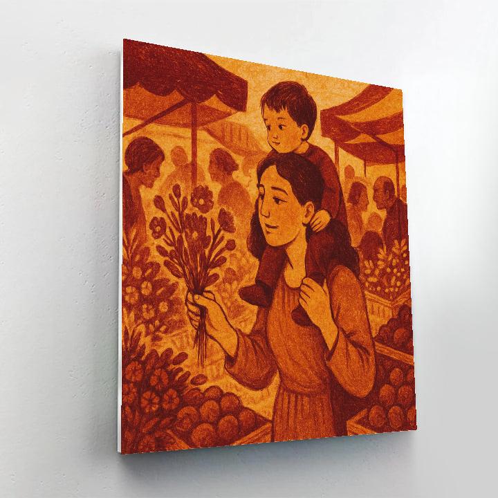 Morning Market Walk paint by color