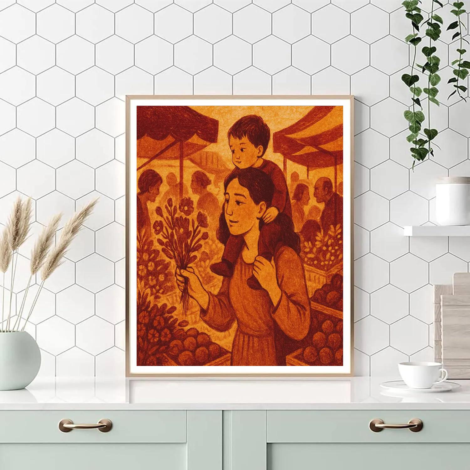 Morning Market Walk paint by color