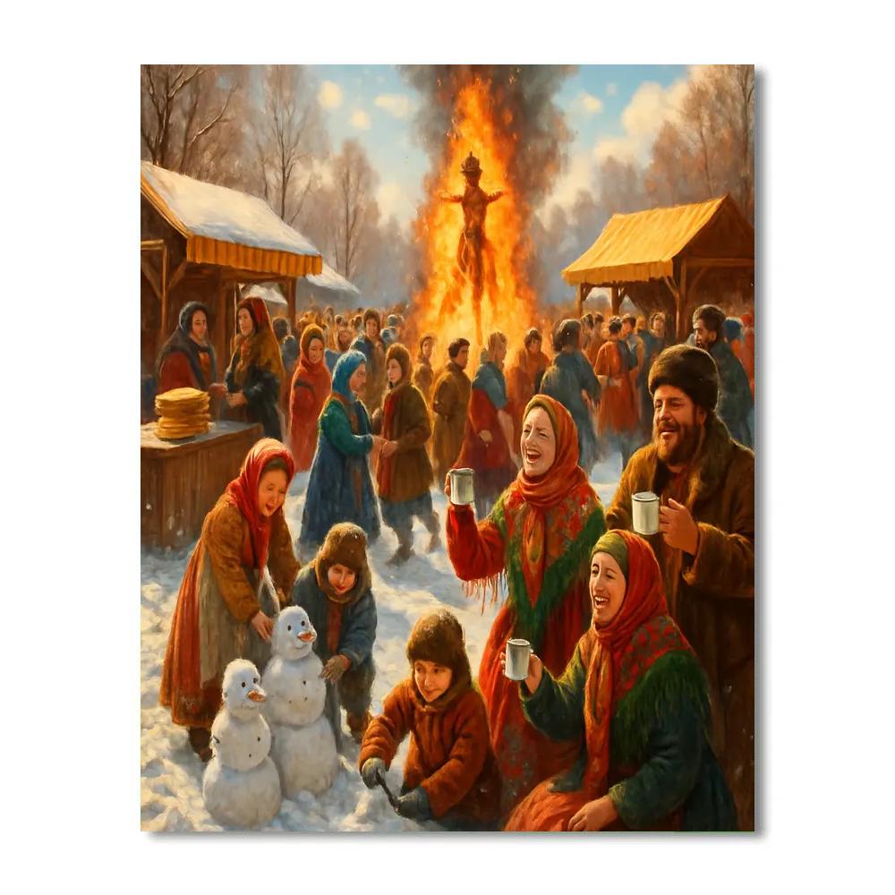 Maslenitsa Festival Celebration paint by numbers