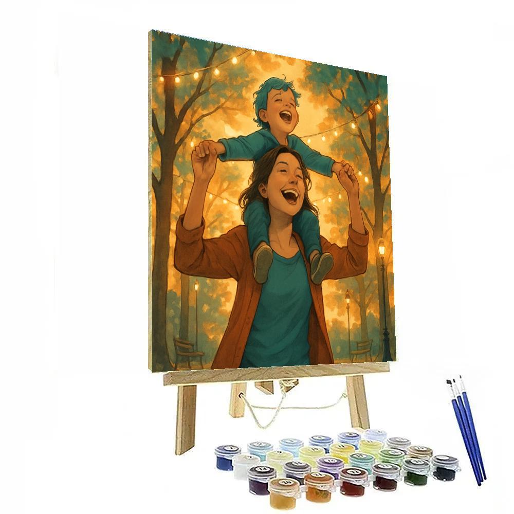 Child On Mother Shoulders paint by numbers