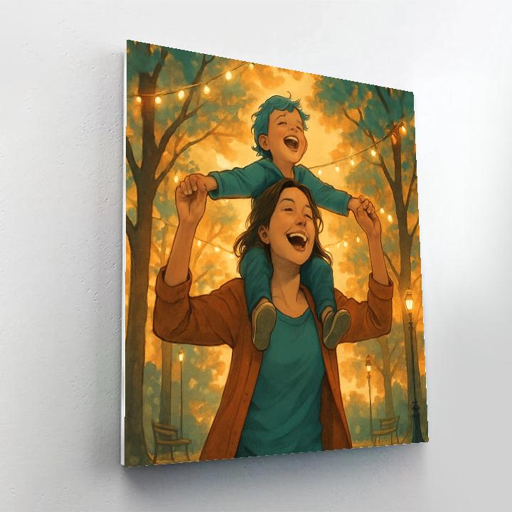 Child On Mother Shoulders paint by numbers